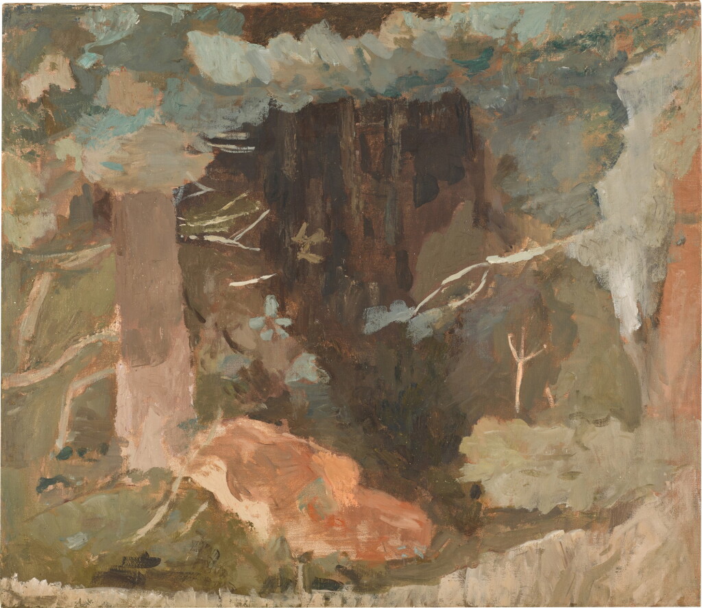 View full screen - View 1 of Lot 115. MARY POTTER | PALE BLUE WITH ROSE WOODLAND.