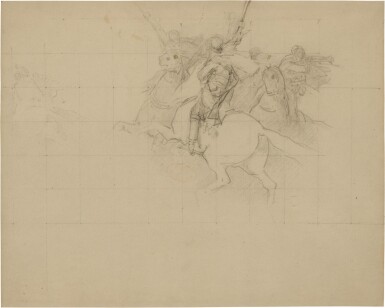 View full screen - View 1 of Lot 449. Compositional Study of a Charging Algerian Horseman.