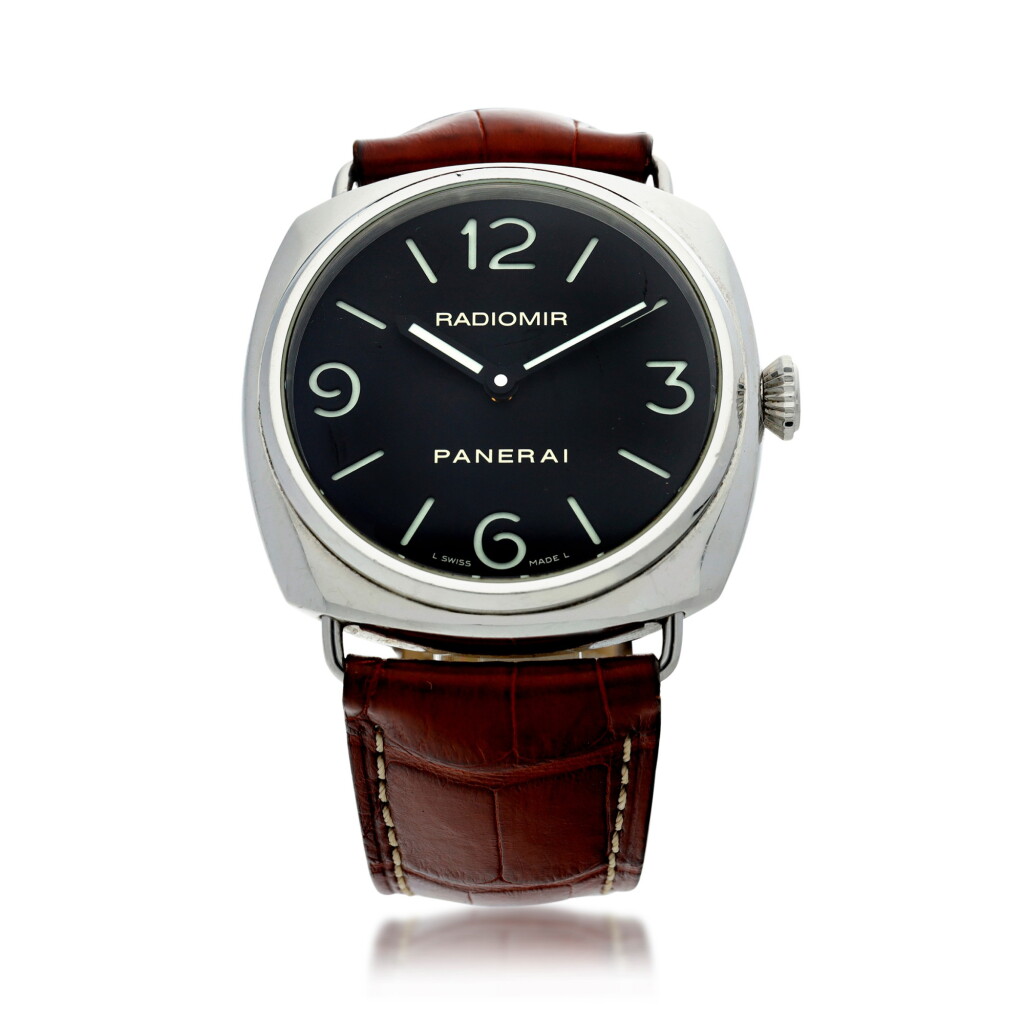 View full screen - View 1 of Lot 112. REFERENCE PAM 210 RADIOMIR A STAINLESS STEEL WRISWATCH, CIRCA 2006.