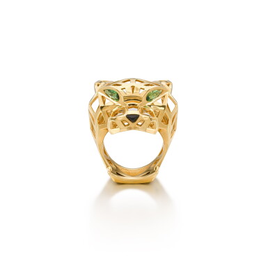View full screen - View 1 of Lot 47. Peridot and onyx ring, 'Panthère'.