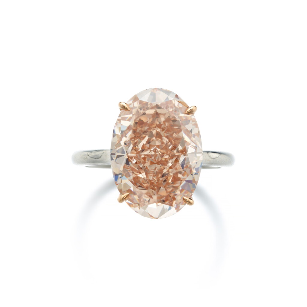View full screen - View 1 of Lot 578. Fancy Pink-Brown Diamond Ring.