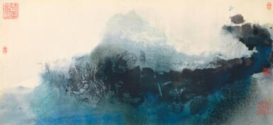 View full screen - View 1 of Lot 2677. 張大千 雪嶺雲霽 | Chang Dai-chien (Zhang Daqian), Snow-clad Mountains.