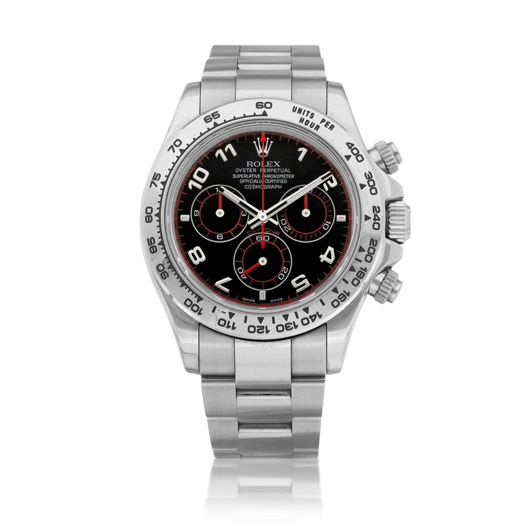 View full screen - View 1 of Lot 2104. Cosmograph Daytona, Reference 116509 | A white gold chronograph wristwatch with bracelet, Circa 2005 | 勞力士 | Cosmograph Daytona 型號116509 | 白金計時鏈帶腕錶,約2005年製.
