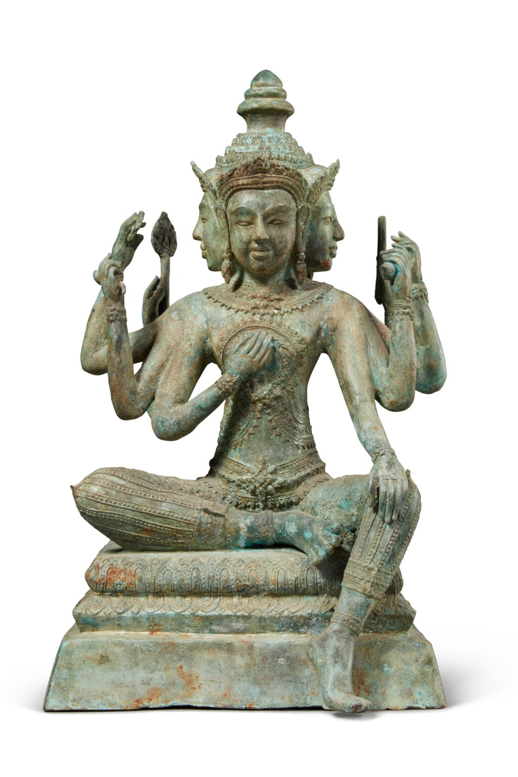 View full screen - View 1 of Lot 71. A Thai bronze figure of an eight-armed seated Deity Modern.