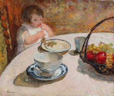 View full screen - View 1 of Lot 189. Enfant mangeant des raisins.