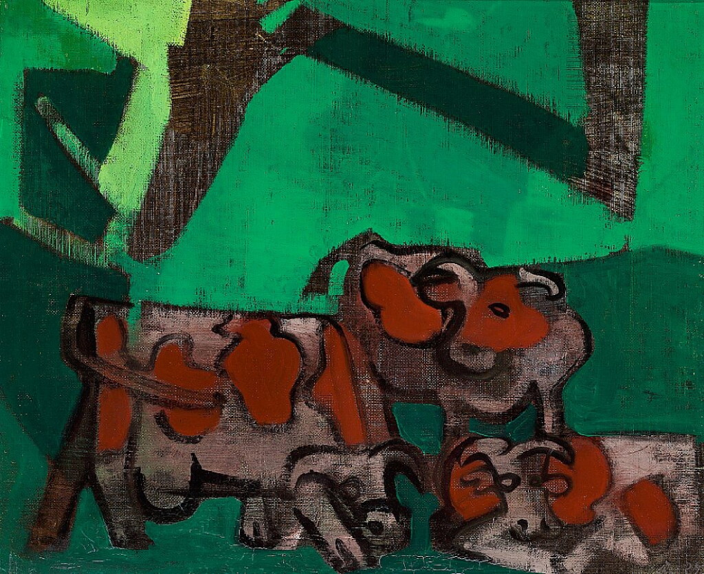 View full screen - View 1 of Lot 86. Vaches à l'ombre - Vaches sur un pré.