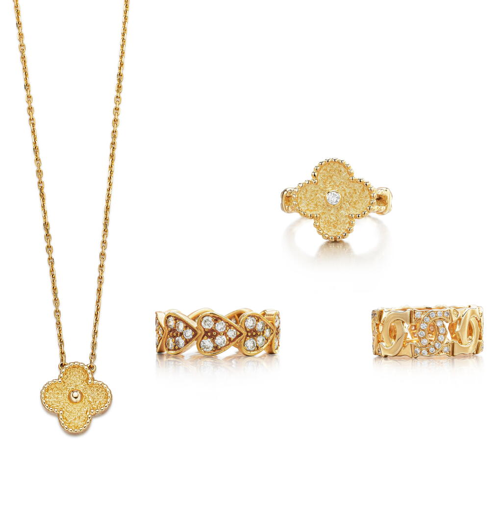 View full screen - View 1 of Lot 353. Group of Signed Jewellery | 梵克雅寶 | 卡地亞 | 品牌珠寶一組.