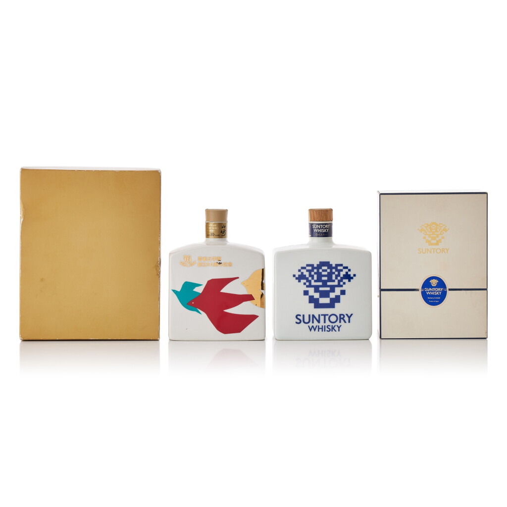 View full screen - View 1 of Lot 9347. 山崎 The Yamazaki 10 Year Old and Suntory 17 Year Old Ceramic Bottle Mixed Lot (1 BT60, 1 BT70).