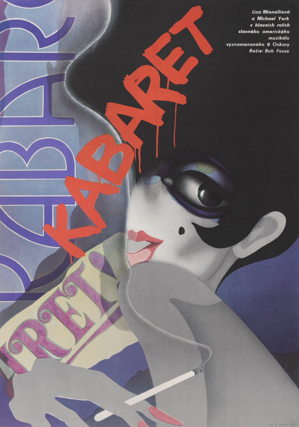 View full screen - View 1 of Lot 144. Cabaret / Kabaret (1972), first Czechoslovakian release poster (1989).