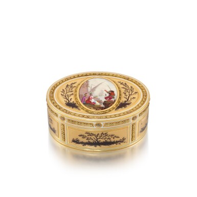 View full screen - View 1 of Lot 86. A gold and enamel snuff box, Charles Le Bastier, Paris, 1776.