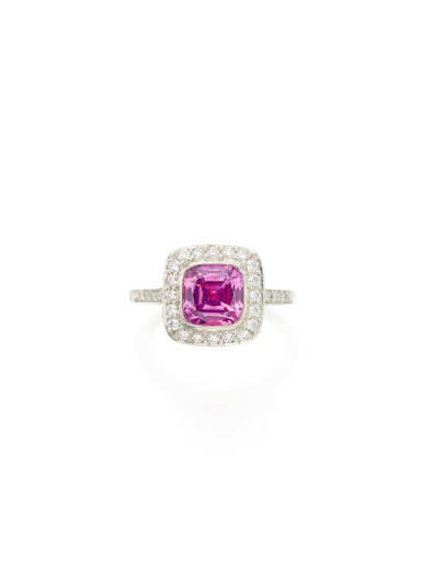View full screen - View 1 of Lot 25. PINK SAPPHIRE AND DIAMOND 'LEGACY' RING, TIFFANY & CO..