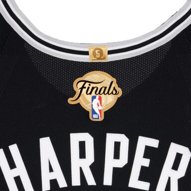 View full screen - View 1 of Lot 1. Dylan Harper San Antonio Spurs 2026 NBA Finals Game Worn Icon Edition Jersey | Game 3 | First NBA Finals Win.