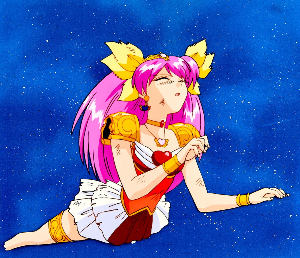 View full screen - View 1 of Lot 105. Momoko Hanasaki, In Battle Costume (Final Episode of the Series) Animation Cel with Douga and Printed Background | 穿戰鬥服的花咲桃子(最終回)賽璐璐,附線稿及印刷背景.