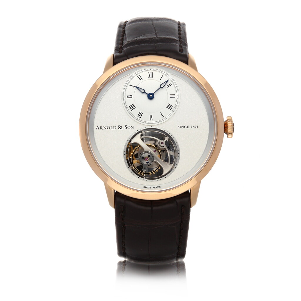View full screen - View 1 of Lot 7. ARNOLD & SON | UTTE TOURBILLON 1UTAR.S02A.C120A, A ROSE GOLD TOURBILLON WRISTWATCH CIRCA 2000.