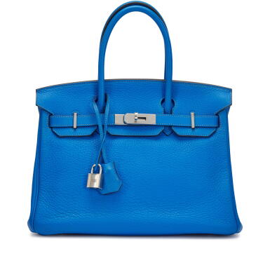 View full screen - View 1 of Lot 99. Bleu France Clémence Birkin 30 Palladium Hardware, 2012.