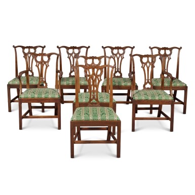 View full screen - View 1 of Lot 216. A Set of Eight George III Mahogany Dining Chairs, Circa 1770.
