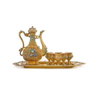 View full screen - View 1 of Lot 179. A Chinese silver-gilt wine service, marked 'SILVER', 20th century.