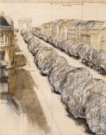Wrapped trees (Approximately 380) Project for the Avenue des Champs d'Elysées and the Rond Point des Champs d'Elysées in Paris