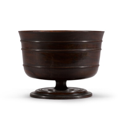 View full screen - View 1 of Lot 22. A Charles II turned lignum vitae wassail bowl, late 17th century.