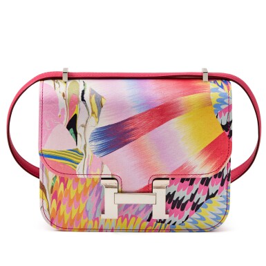 View full screen - View 1 of Lot 40. Limited Edition Rose Mexico Swift and Marble Silk Constance 24 Palladium Hardware, 2021.