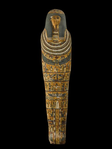 View full screen - View 1 of Lot 120. An Egyptian Polychrome Cartonnage Mummy Case, 3rd Intermediate Period, 22nd/24th Dynasty, 944-716 B.C..