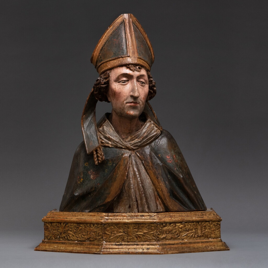 View full screen - View 1 of Lot 118. Bust of a Bishop Saint.