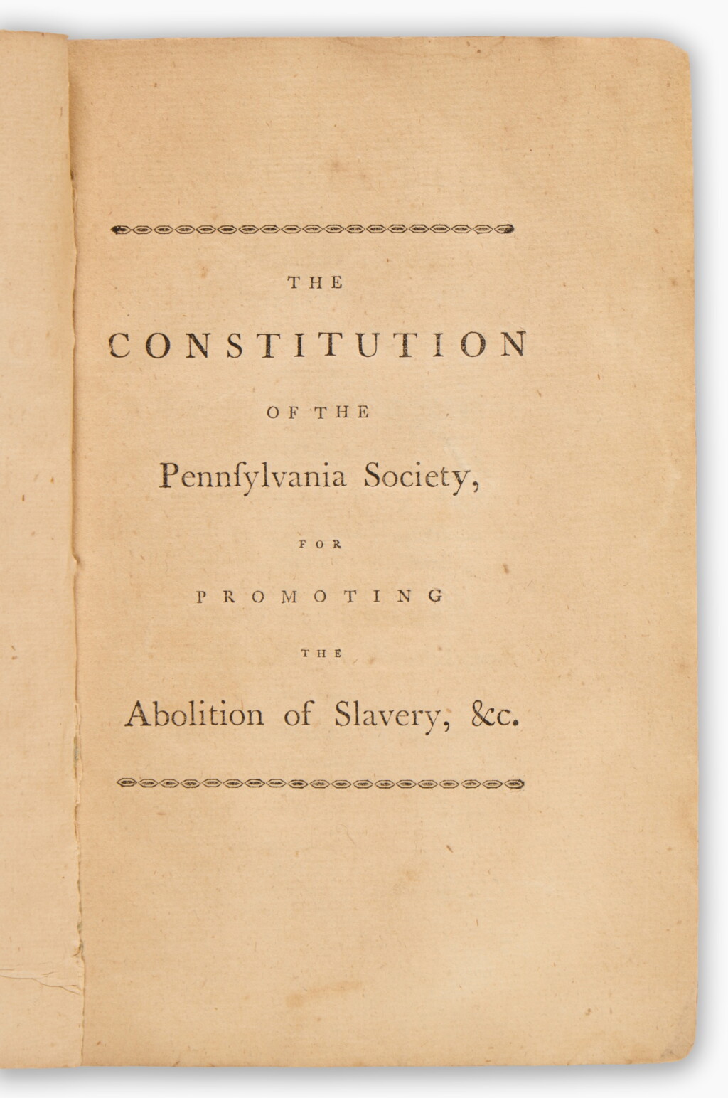 View full screen - View 1 of Lot 139. Pennsylvania Society for Promoting the Abolition of Slavery | “to extend the blessings of freedom to every part of the human race”.