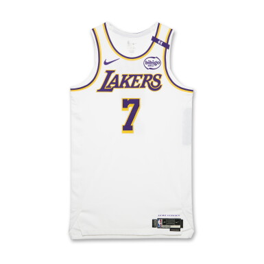 View full screen - View 1 of Lot 82. Gabe Vincent Los Angeles Lakers 2025 NBA Playoffs Western Conference Round 1 Game Issued Association Edition Jersey | Game 1 .
