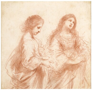 View full screen - View 1 of Lot 49. Study of Two Female Saints in Prayer .