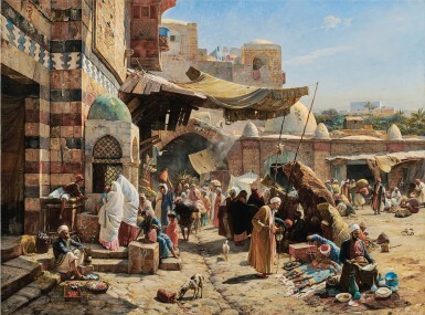 View full screen - View 1 of Lot 9. GUSTAV BAUERNFEIND | MARKET IN JAFFA.