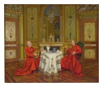 MARCEL BRUNERY | TWO CARDINALS RELAXING IN A DRAWING ROOM