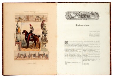 View full screen - View 1 of Lot 3. AMBERT | Esquisses historiques... l'armée française, Saumur, 1835, half red morocco, Furstenberg copy.