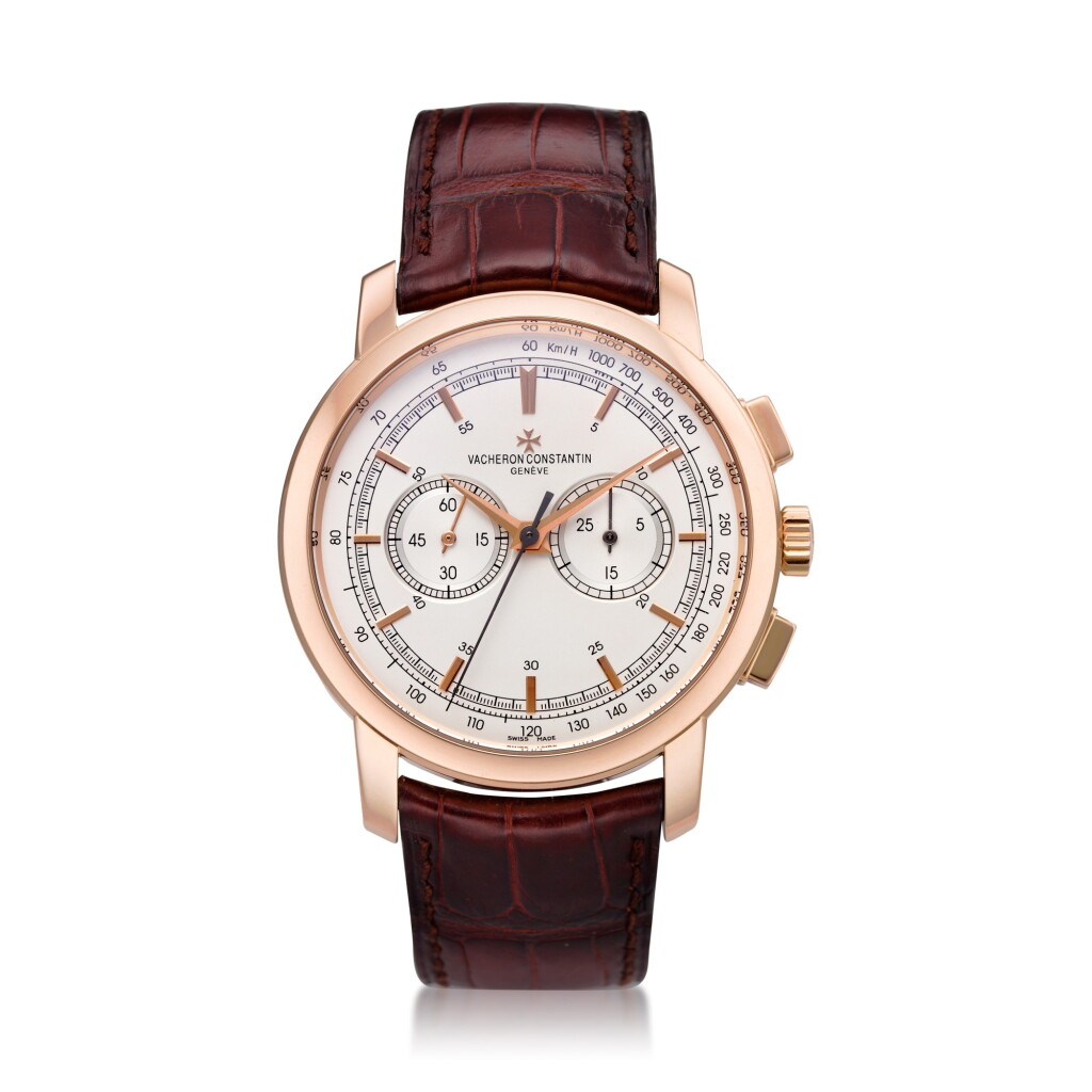 View full screen - View 1 of Lot 181. REFERENCE 47192 TRADITIONNELLE A PINK GOLD CHRONOGRAPH WRISTWATCH WITH REGISTERS, CIRCA 2009.