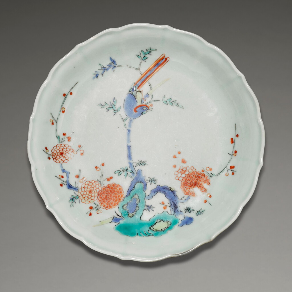 View full screen - View 1 of Lot 58. A PAIR OF RARE KAKIEMON CELADON DISHES, EDO PERIOD, LATE 17TH CENTURY.
