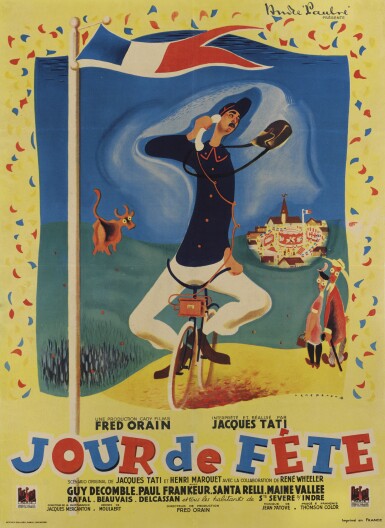 View full screen - View 1 of Lot 22. Jour de Fete (1948) poster, French.