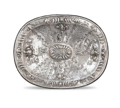 View full screen - View 1 of Lot 345. A Spanish silver oval presentation-dish, José de Gongora, assay master Francisco Sànchez Taramàs, Cordoba, circa 1760 | Plat de présentation ovale en argent par José de Gongora, essayeur Francisco Sànchez Taramàs, Cordoue, vers 1760.