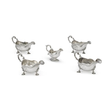 View full screen - View 1 of Lot 135. Two pairs of George III silver sauceboats, Parker & Wakelin, London, 1765.