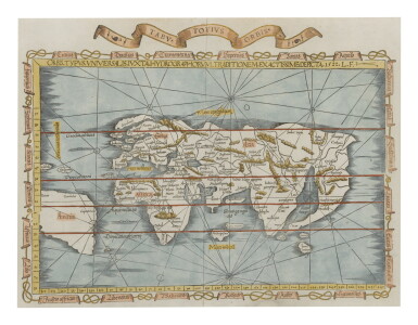 View full screen - View 1 of Lot 4. Fries, Laurent | The first atlas map to use the word "America".