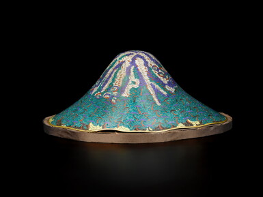 View full screen - View 1 of Lot 109. A cloisonné enamel model of a mountain, Qing dynasty, 18th / 19th century | 清十八 / 十九世紀 掐絲琺瑯壽山擺件.