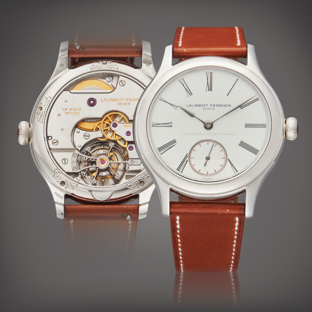 View full screen - View 1 of Lot 3. Galet Classic Tourbillon Double Spiral | A platinum double balance spring tourbillon wristwatch with enamel dial, Circa 2017.