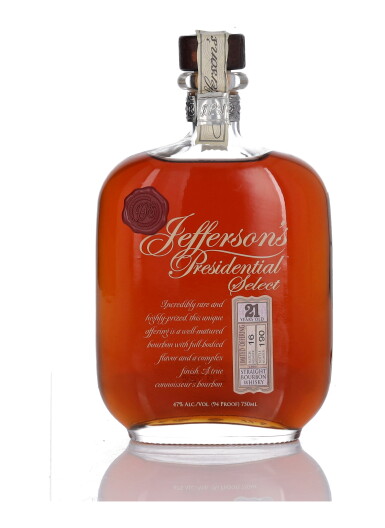 View full screen - View 1 of Lot 438. Jefferson's Presidential Select Bourbon 21 Year Old 94 proof NV (1 BT 75cl).