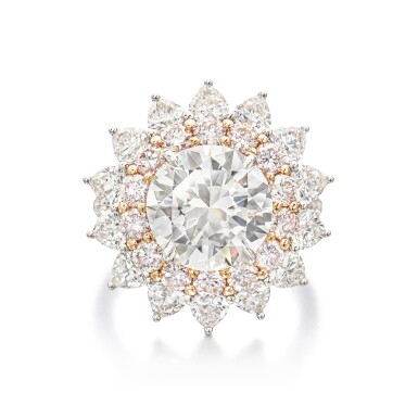 View full screen - View 1 of Lot 125. Diamond and Colored Diamond Ring.