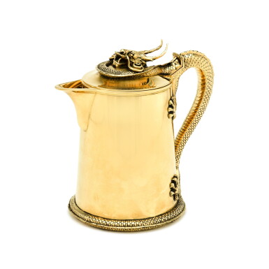 View full screen - View 1 of Lot 96. A Victorian silver-gilt ewer, Robert Hennel & Sons, London 1855, probably retailed by Charles Frederick Hancock.