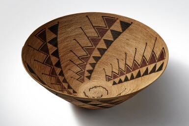 View full screen - View 1 of Lot 752. Yokuts Large Polychrome Basket Bowl.