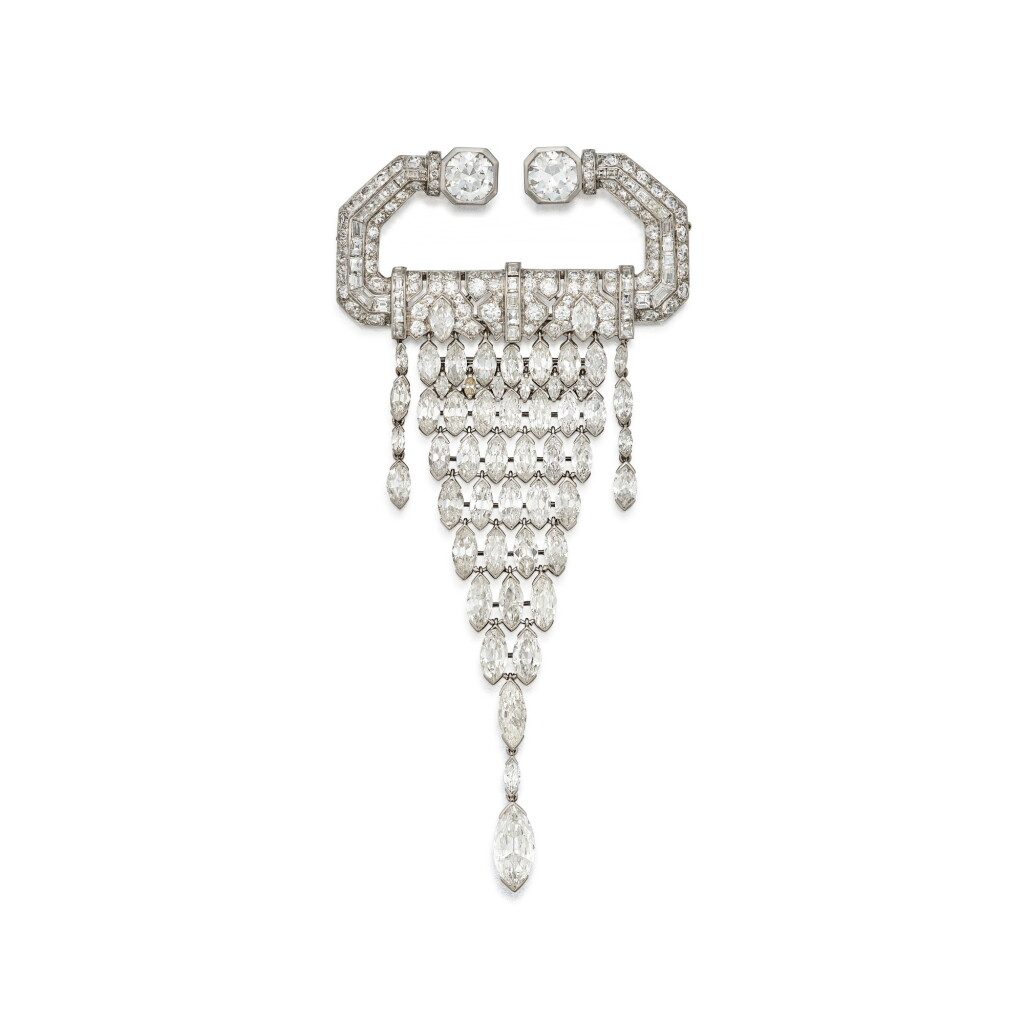 View full screen - View 1 of Lot 539. Diamond Brooch, France | 鑽石胸針,法國.