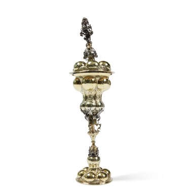 View full screen - View 1 of Lot 292. A German Parcel-Gilt Silver Standing Cup and Cover (Buckelpokal), Jeremias Ritter, Nuremberg, Circa 1620.