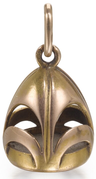 View full screen - View 1 of Lot 42. A two-colour gold and rock crystal egg pendant, Russia, circa 1900.