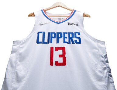 View full screen - View 1 of Lot 113. Paul George Los Angeles Clippers 2021-2022 Game Worn Association Edition Jersey.