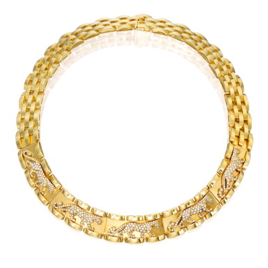 View full screen - View 1 of Lot 81. CARTIER | GOLD AND DIAMOND 'PANTHÈRE' NECKLACE.