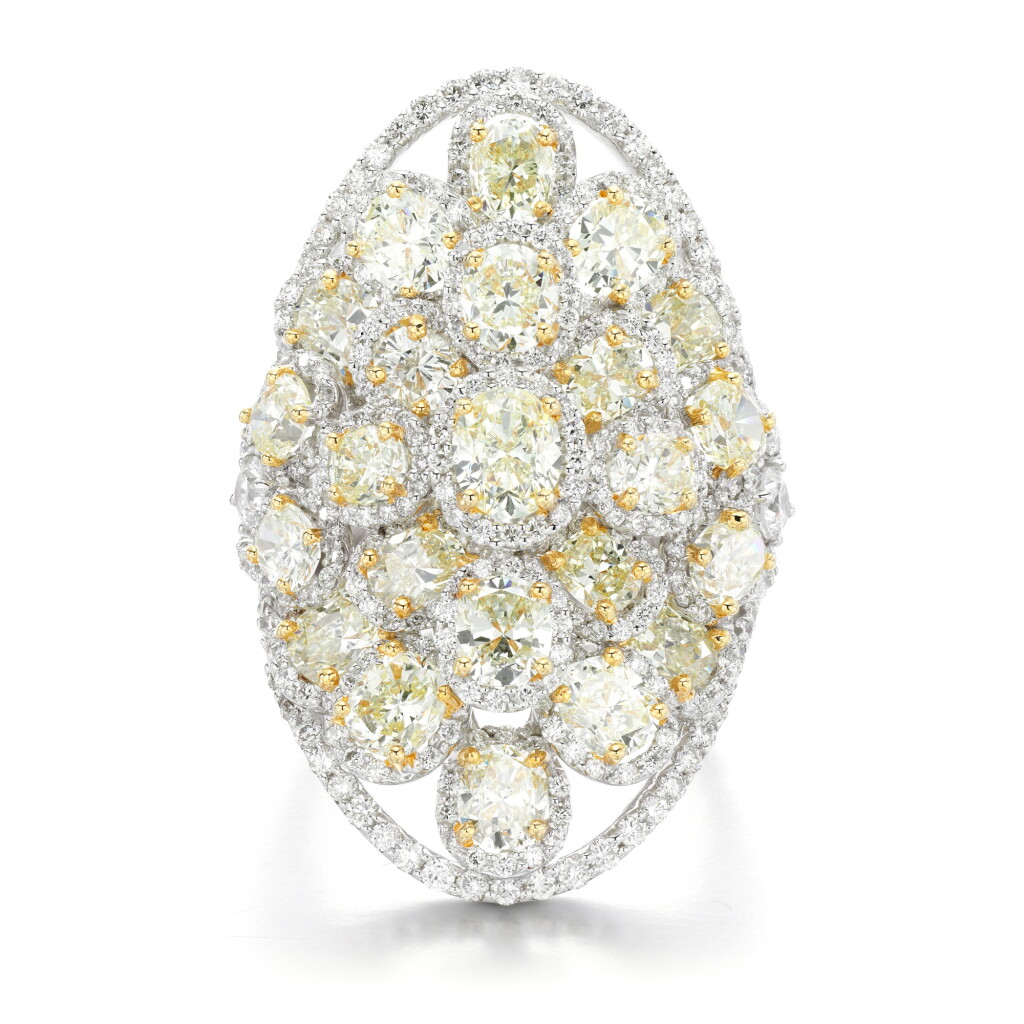 View full screen - View 1 of Lot 113. Coloured diamond and diamond ring.